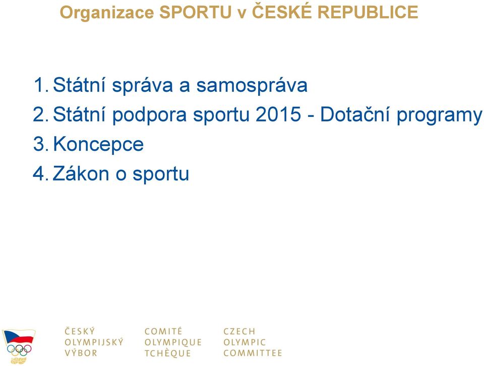 Státní podpora sportu 2015 -