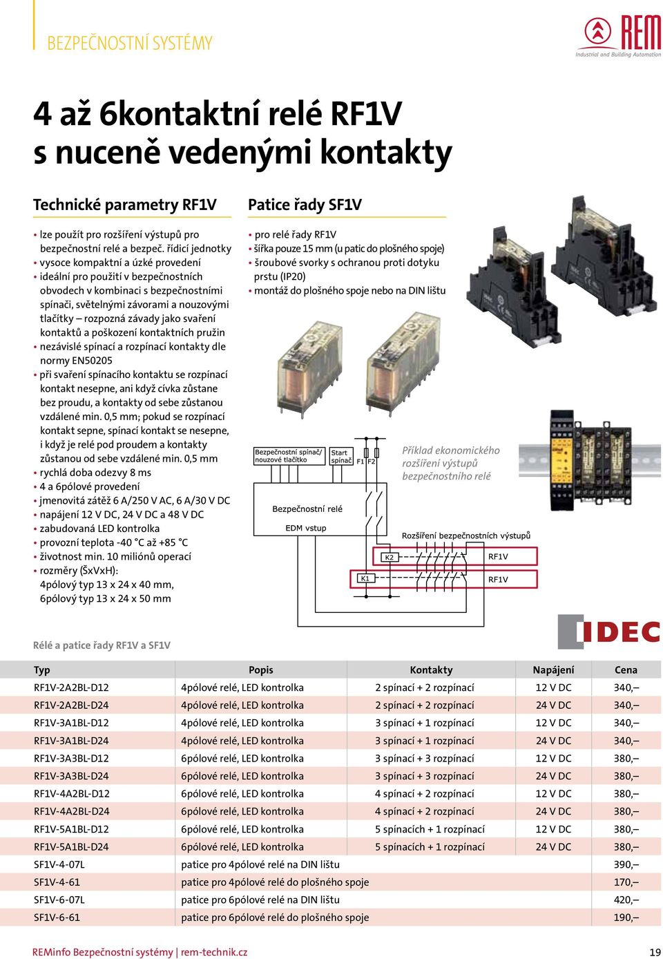 svaření kontaktů a poškození kontaktních pružin nezávislé spínací a rozpínací kontakty dle normy EN50205 při svaření spínacího kontaktu se rozpínací kontakt nesepne, ani když cívka zůstane bez