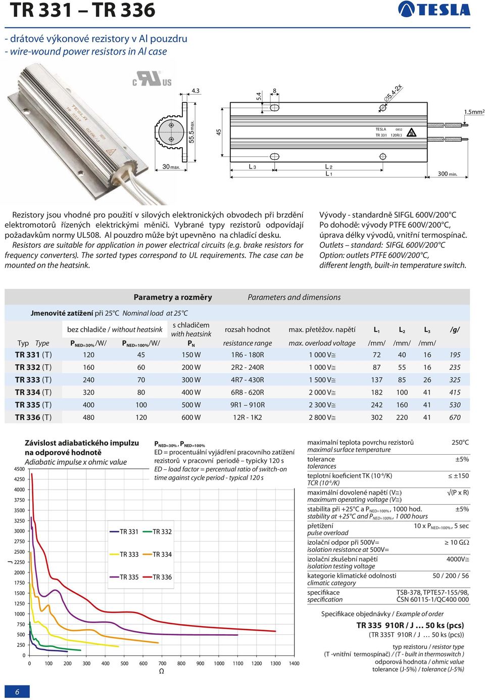 Vývody - standardně SIFGL 6V/2 C Po dohodě: vývody PTFE 6V/2 C, úprava délky vývodů, vnitřní termospínač.