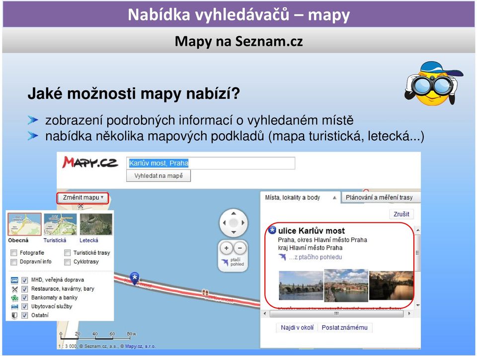 vyhledaném místě nabídka několika