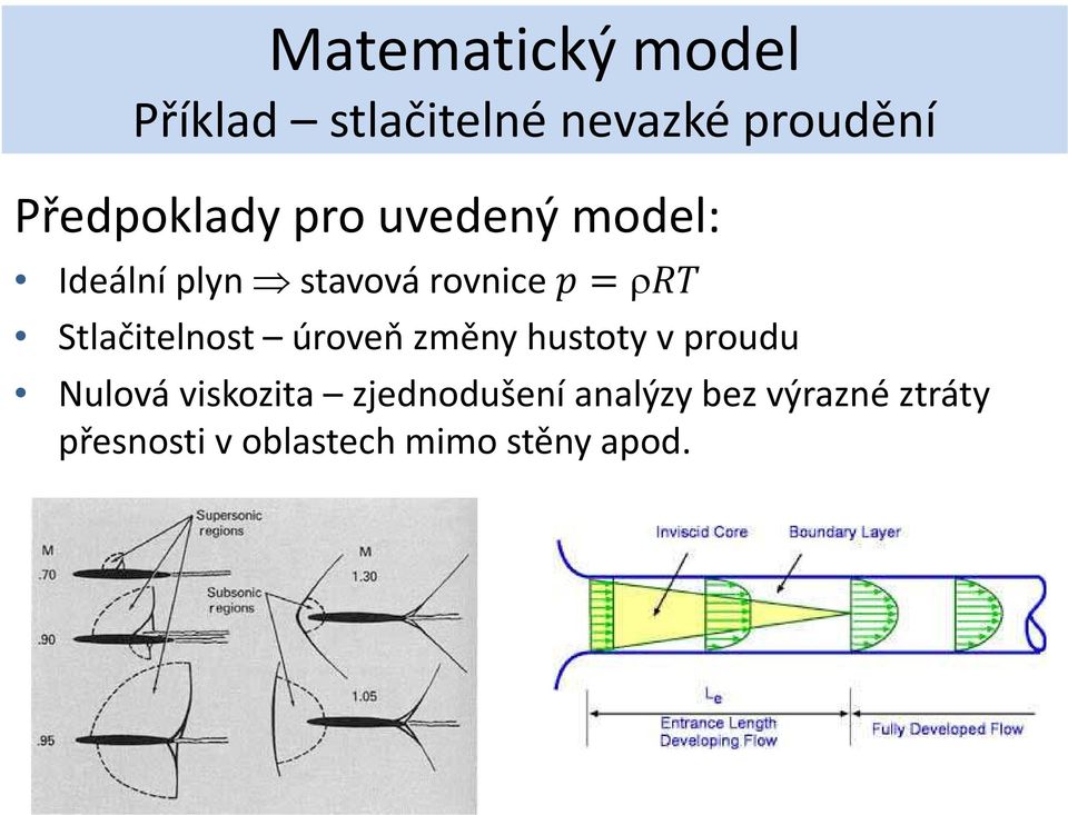 Stlačitelnost úroveň změny hustoty v proudu Nulová viskozita