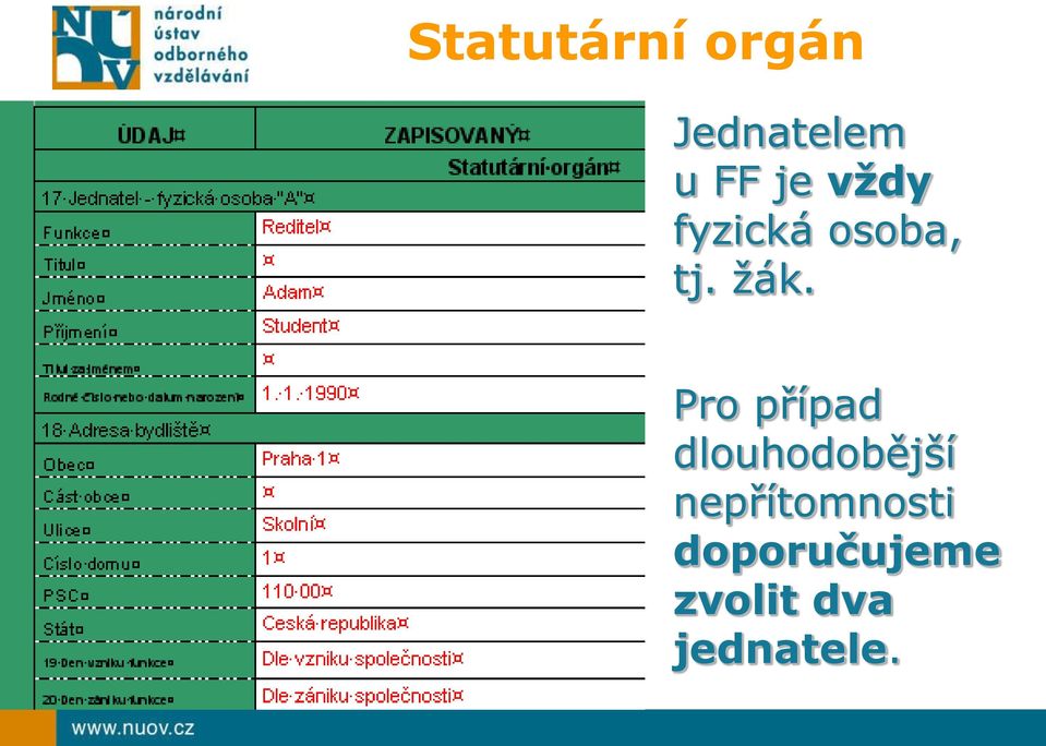 Pro případ dlouhodobější