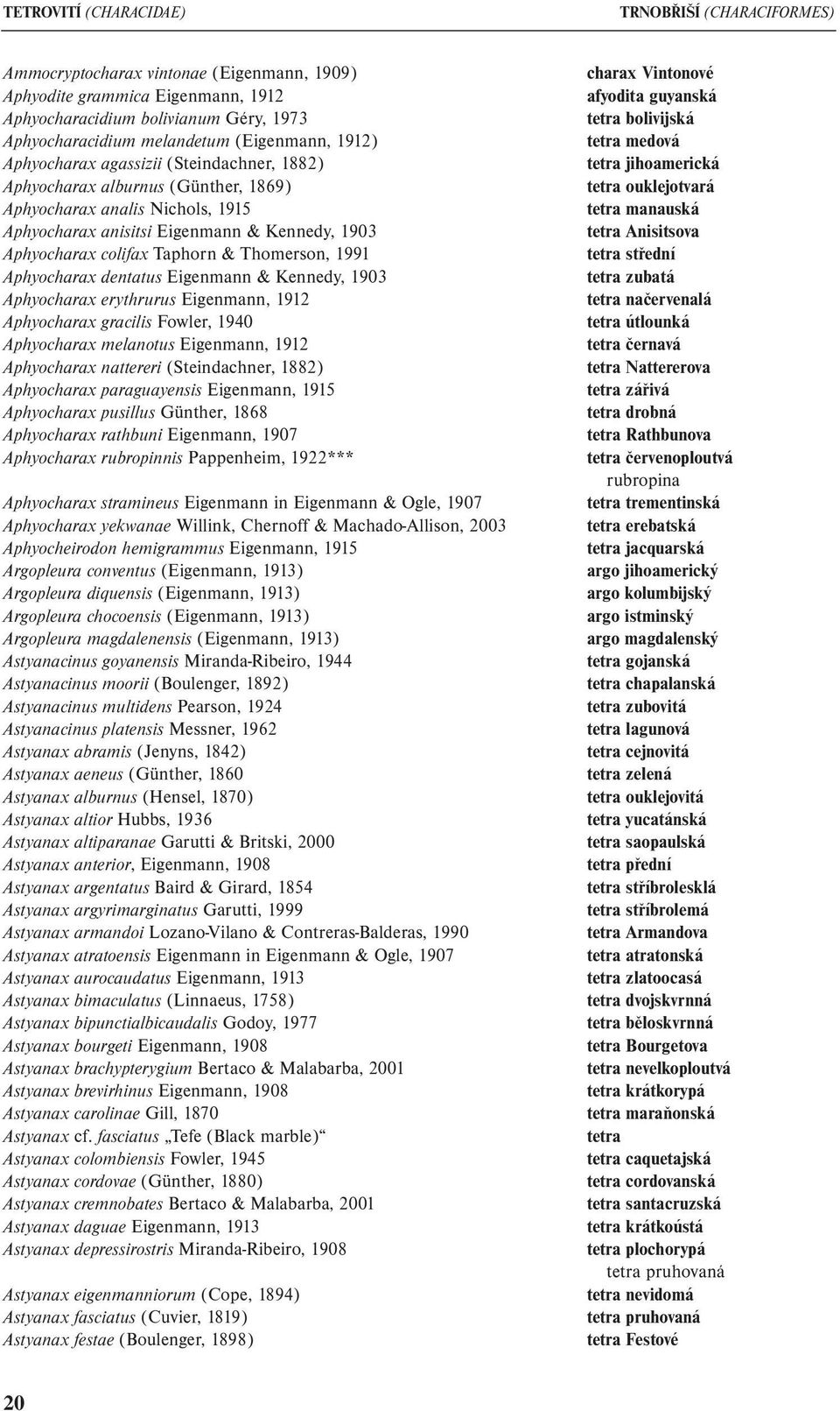 Taphorn & Thomerson, 1991 Aphyocharax dentatus Eigenmann & Kennedy, 1903 Aphyocharax erythrurus Eigenmann, 1912 Aphyocharax gracilis Fowler, 1940 Aphyocharax melanotus Eigenmann, 1912 Aphyocharax