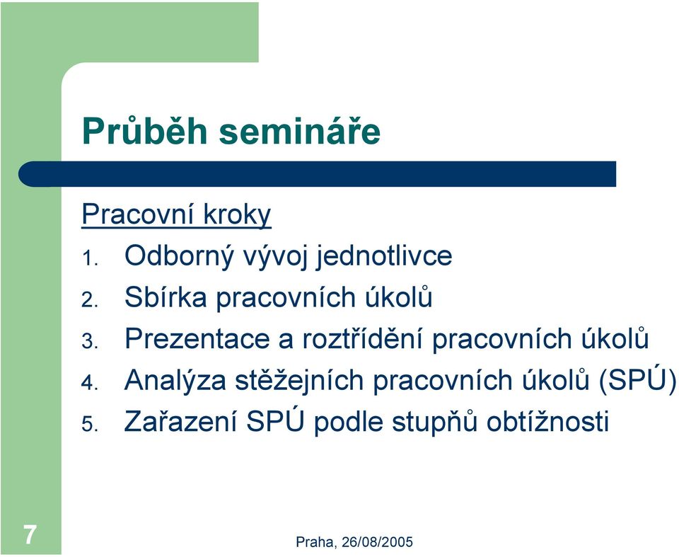 Prezentace a roztřídění pracovních úkolů 4.