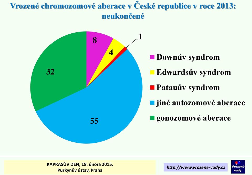 1 Downův syndrom Edwardsův syndrom Patauův