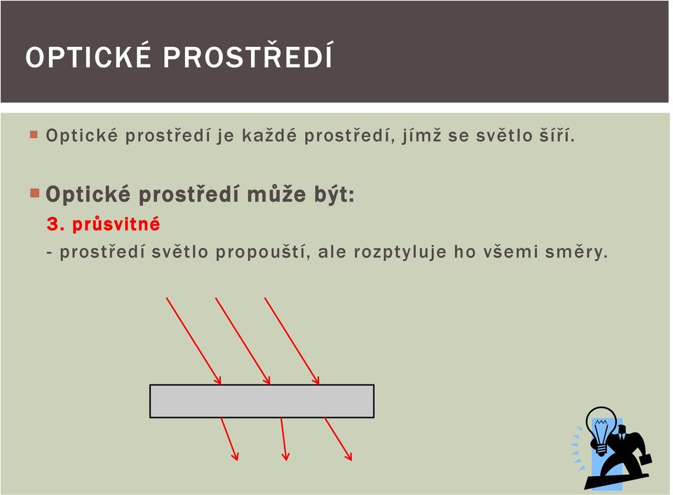 Optické prostředí může být: 3.