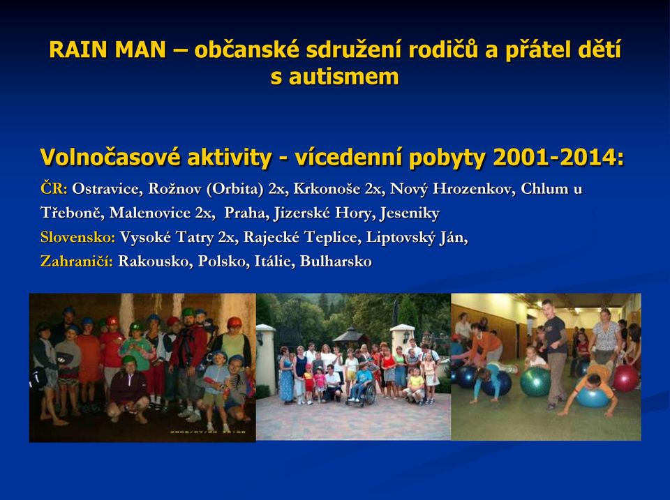 Malenovice 2x, Praha, Jizerské Hory, Jeseniky Slovensko: Vysoké Tatry