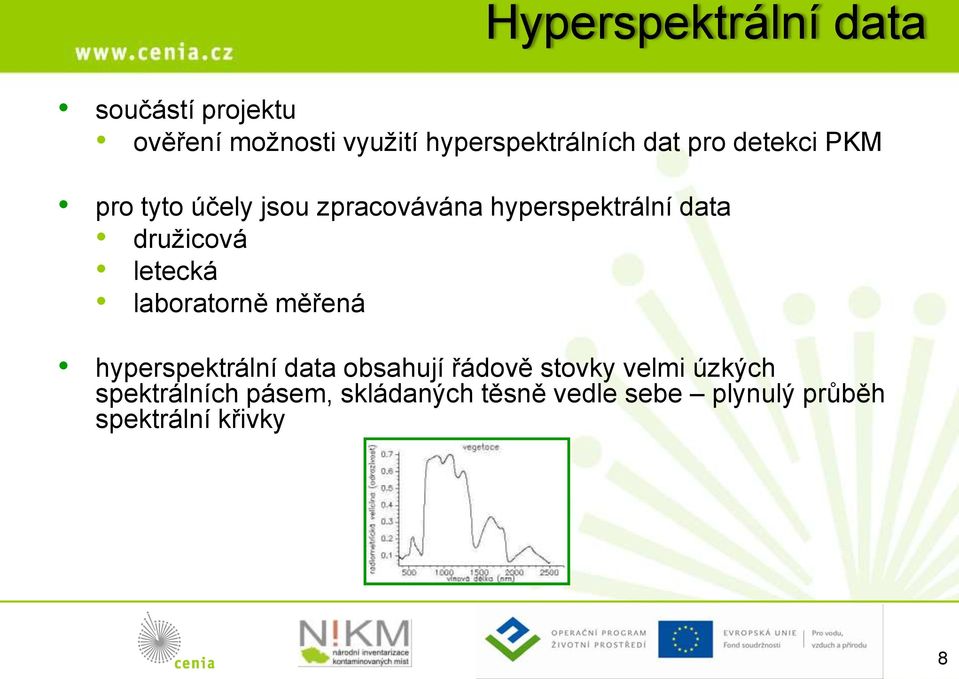 družicová letecká laboratorně měřená hyperspektrální data obsahují řádově stovky