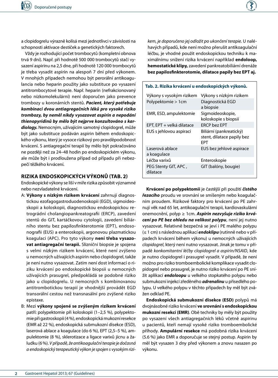 V mnohých případech nemohou být perorální antikoagulancia nebo heparin použity jako substituce po vysazení antitrombocytové terapie. Např.