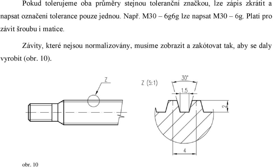 M30 6g6g lze napsat M30 6g. Platí pro závit šroubu i matice.