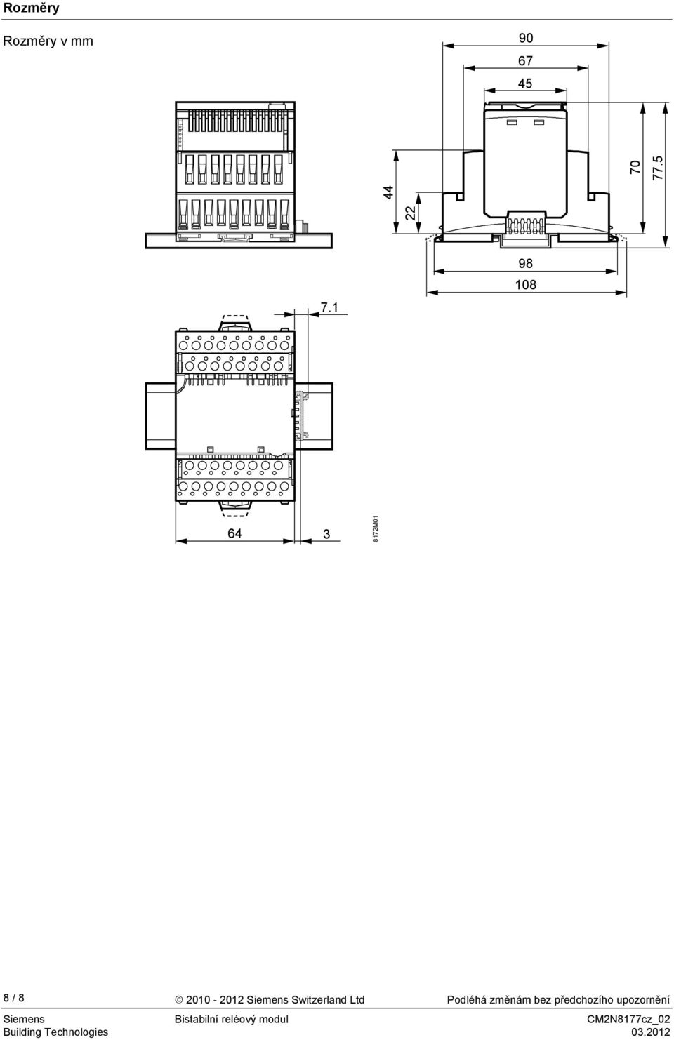 1 98 108 64 3 8 / 8 2010-2012 Siemens