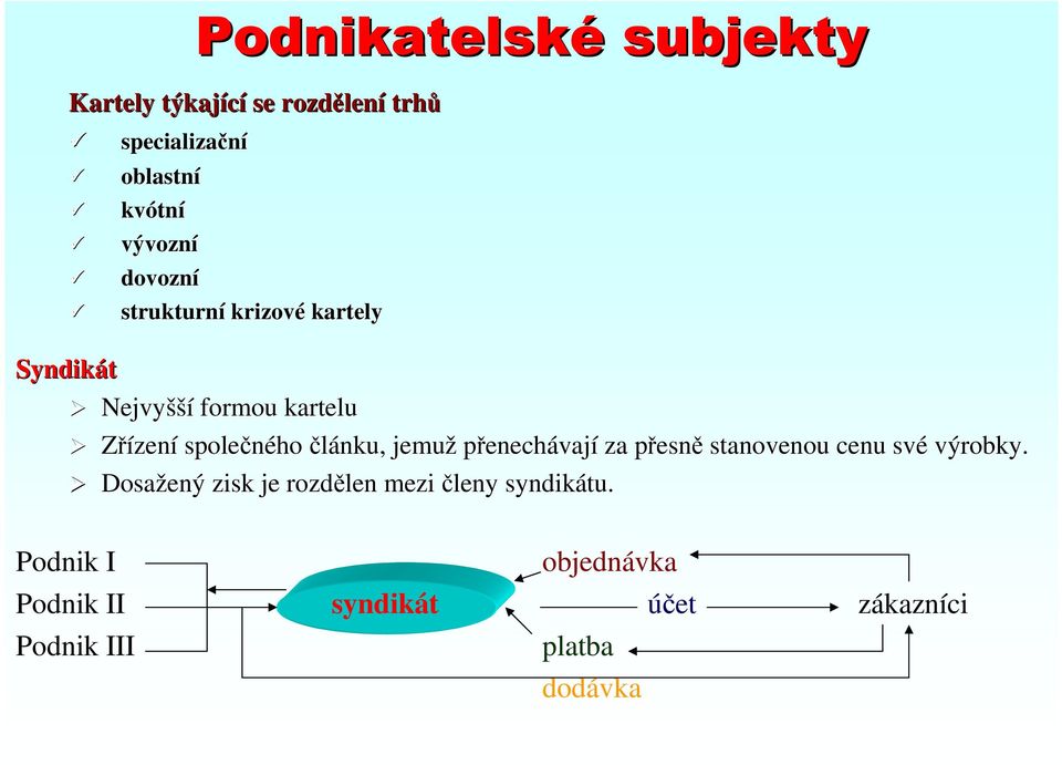 článku, jemuž přenechávají za přesnp esně stanovenou cenu své výrobky.