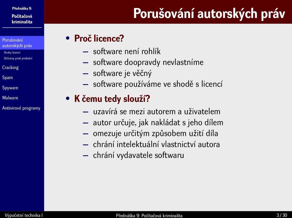 licencí K čemu tedy slouží?