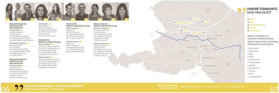 fraberger@ rm-waldviertel.at Regionalmanagement Niederösterreich Büro Weinviertel Hermann Hansy [03] Hauptstraße 31 A-2225 Zistersdorf Tel: 0043-676-812-20207 Fax: 0043-2532-2818-18 hermann.