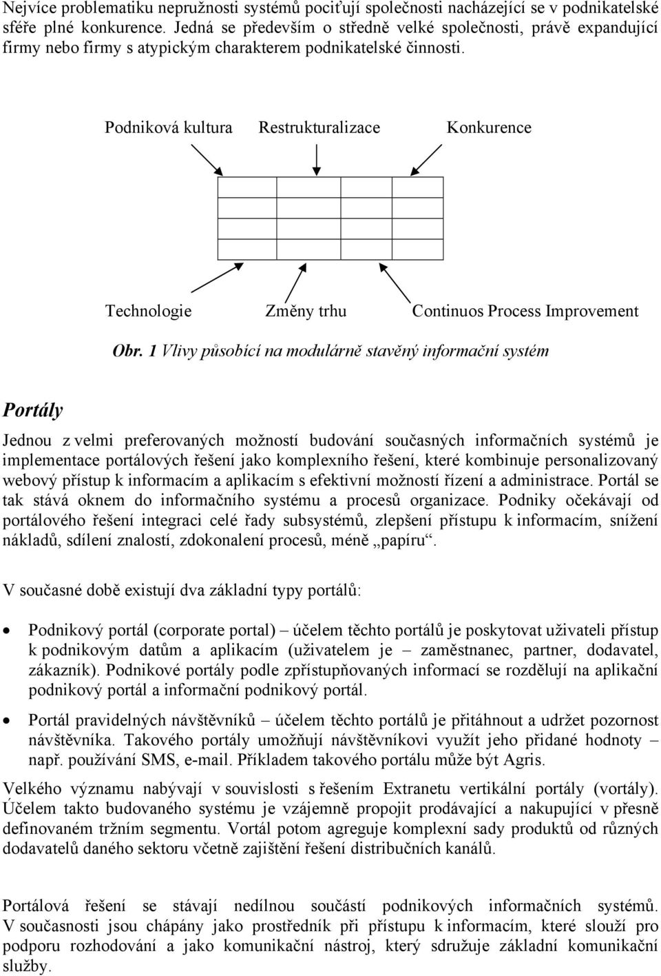 Podniková kultura Restrukturalizace Konkurence Technologie Změny trhu Continuos Process Improvement Obr.