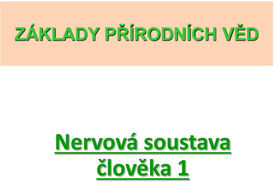 VĚD Nervová