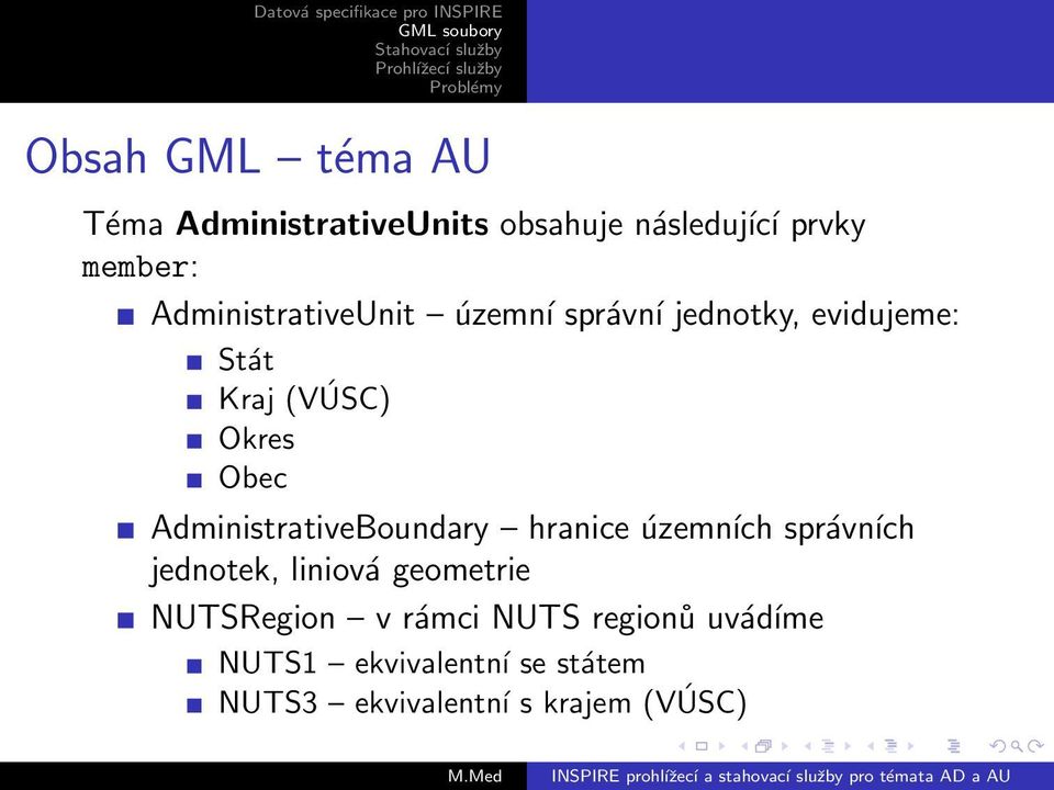 AdministrativeBoundary hranice územních správních jednotek, liniová geometrie