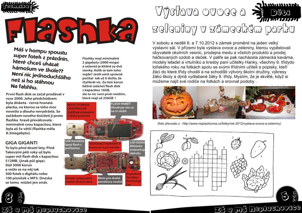 V patře se pak nacházela zámecká kavárna, modely letadel a vrtulníků a kresby paní učitelky Hanky, všechny 9.