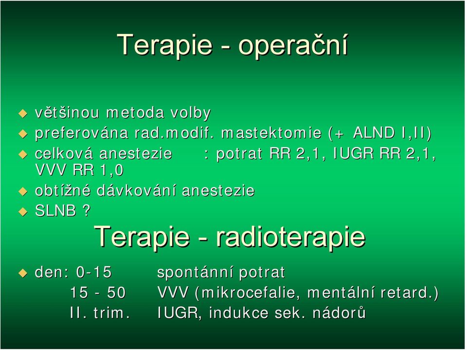 RR 1,0 obtížné dávkování anestezie SLNB?