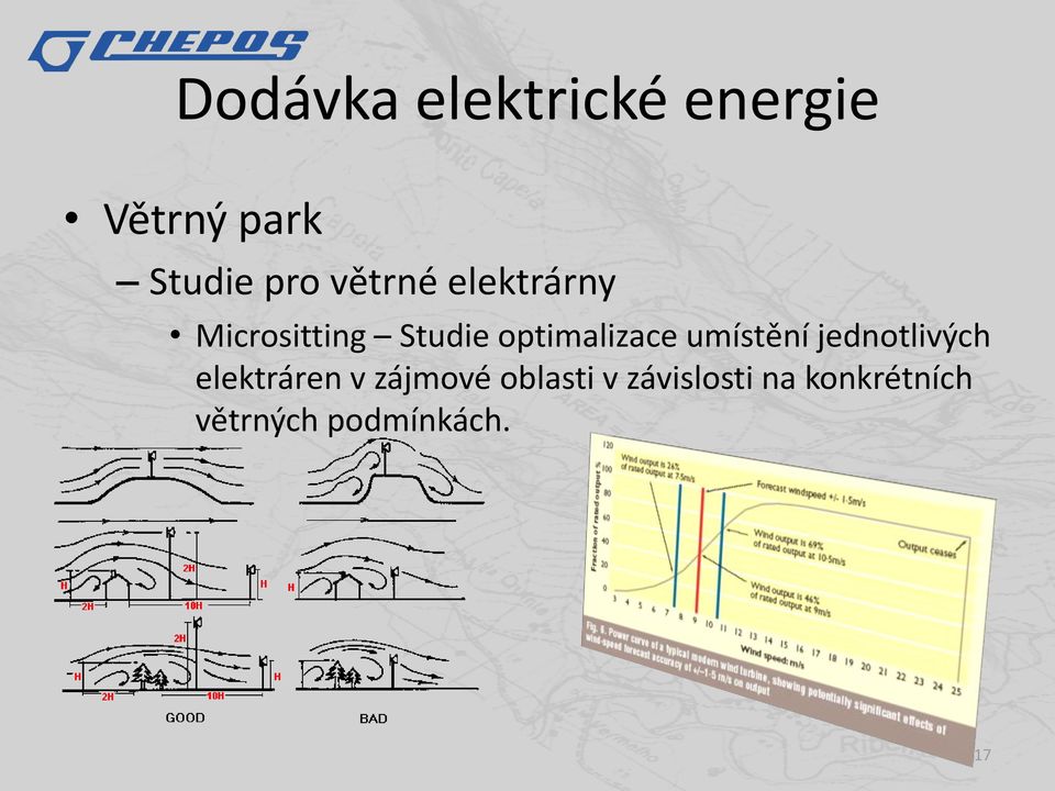 umístění jednotlivých elektráren v zájmové oblasti