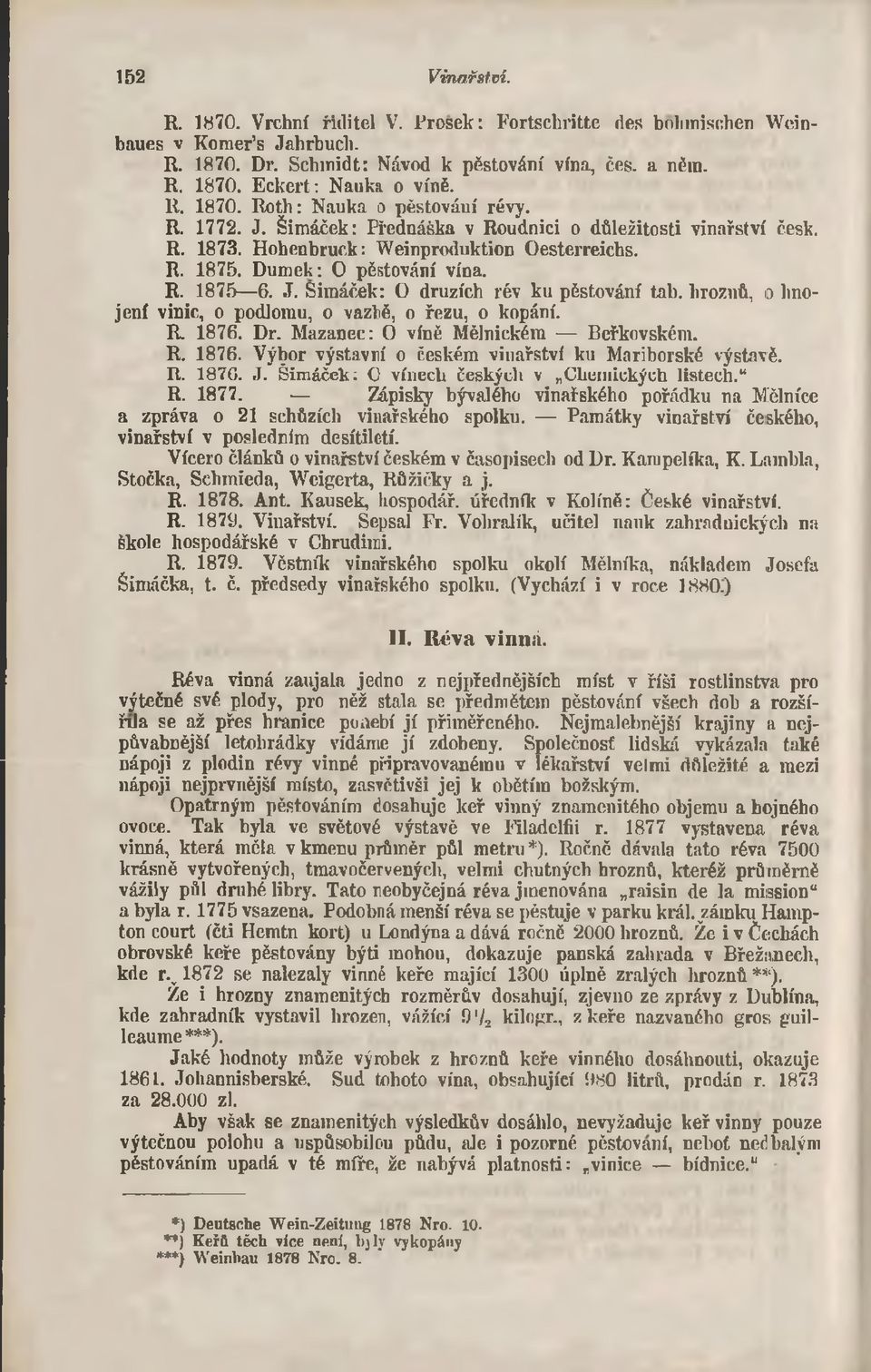 hroznů, o hnojen í vinic, o podlorau, o vazbě, o řezu, o kopání. R. 1876. Dr. Mazanec: O víně Mělnickém Bcíkovském. R. 1876. Výbor výstavní o českém vinařství ku Mariborské výstavě. It. 187G. J.