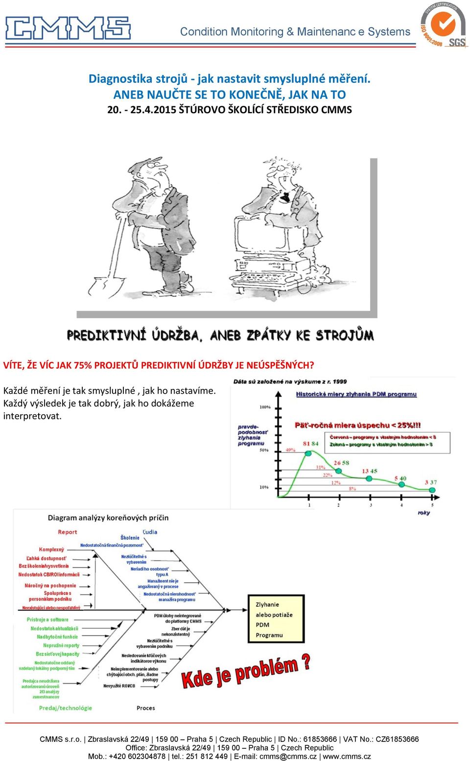 2015 ŠTÚROVO ŠKOLÍCÍ STŘEDISKO CMMS VÍTE, ŽE VÍC JAK 75% PROJEKTŮ PREDIKTIVNÍ