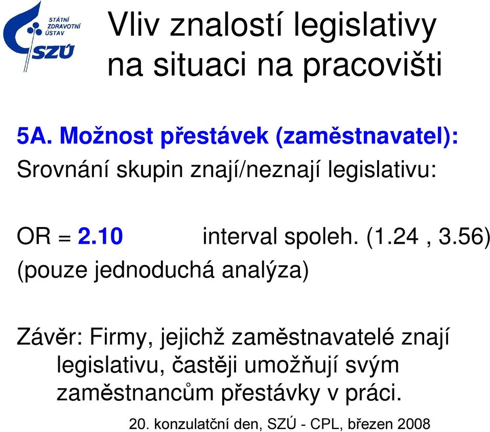 56) (pouze jednoduchá analýza) Závěr: Firmy, jejichž