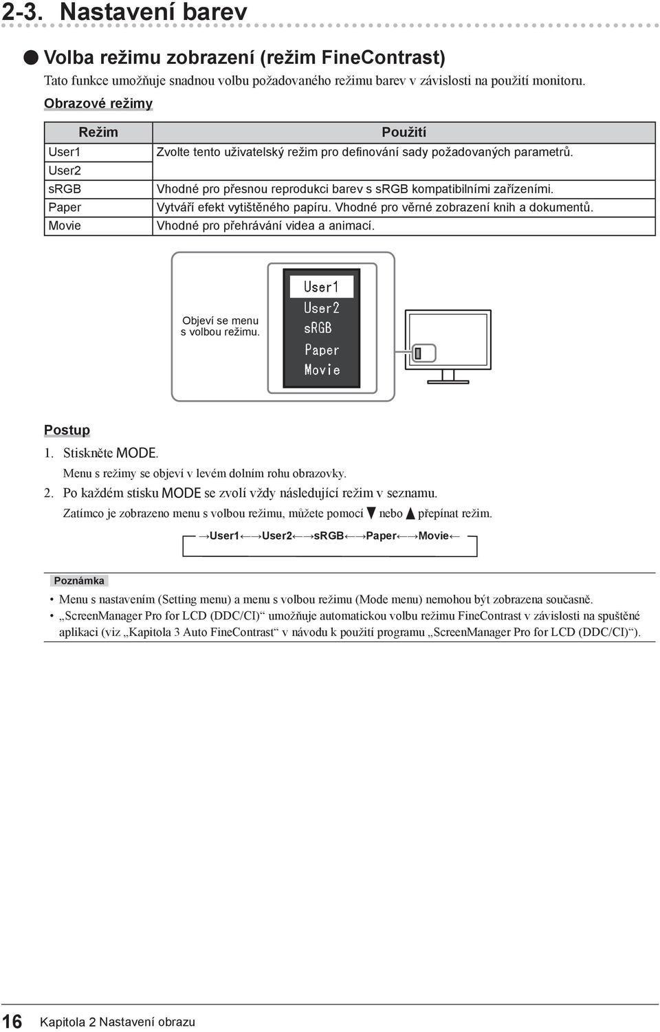 Vhodné pro přesnou reprodukci barev s srgb kompatibilními zařízeními. Vytváří efekt vytištěného papíru. Vhodné pro věrné zobrazení knih a dokumentů. Vhodné pro přehrávání videa a animací.