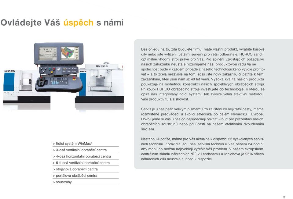 Pro splnìní vzrùstajících požadavkù našich zákazníkù neustále rozšiøujeme naší produktovou øadu Va še spoleènost bude v každém pøípadì z našeho technologického vývoje profitovat a to zcela nezávisle