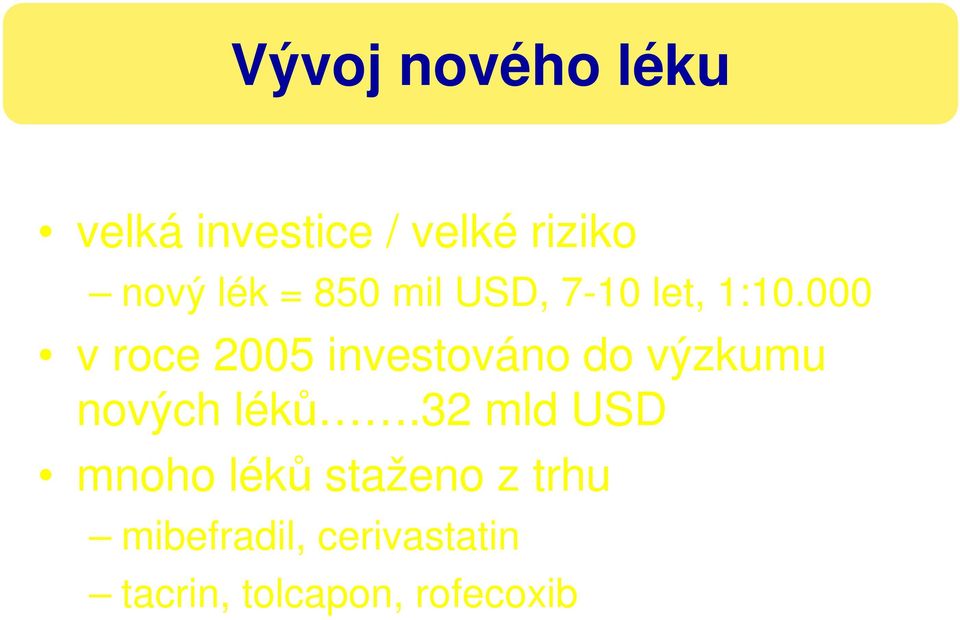 000 v roce 2005 investováno do výzkumu nových léků.