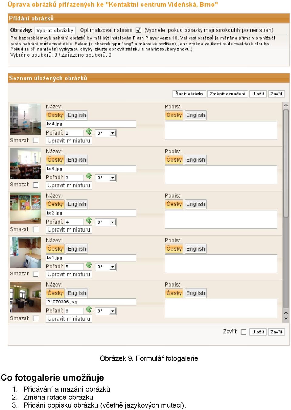 Přidávání a mazání obrázků 2.