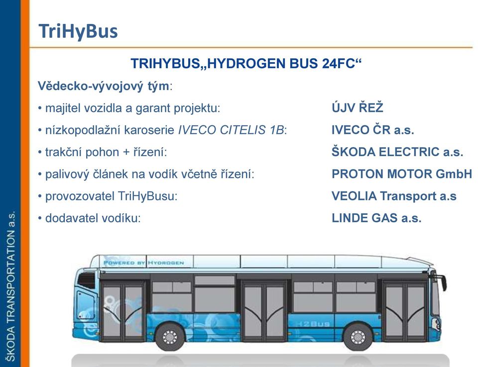 s. palivový článek na vodík včetně řízení: PROTON MOTOR GmbH provozovatel