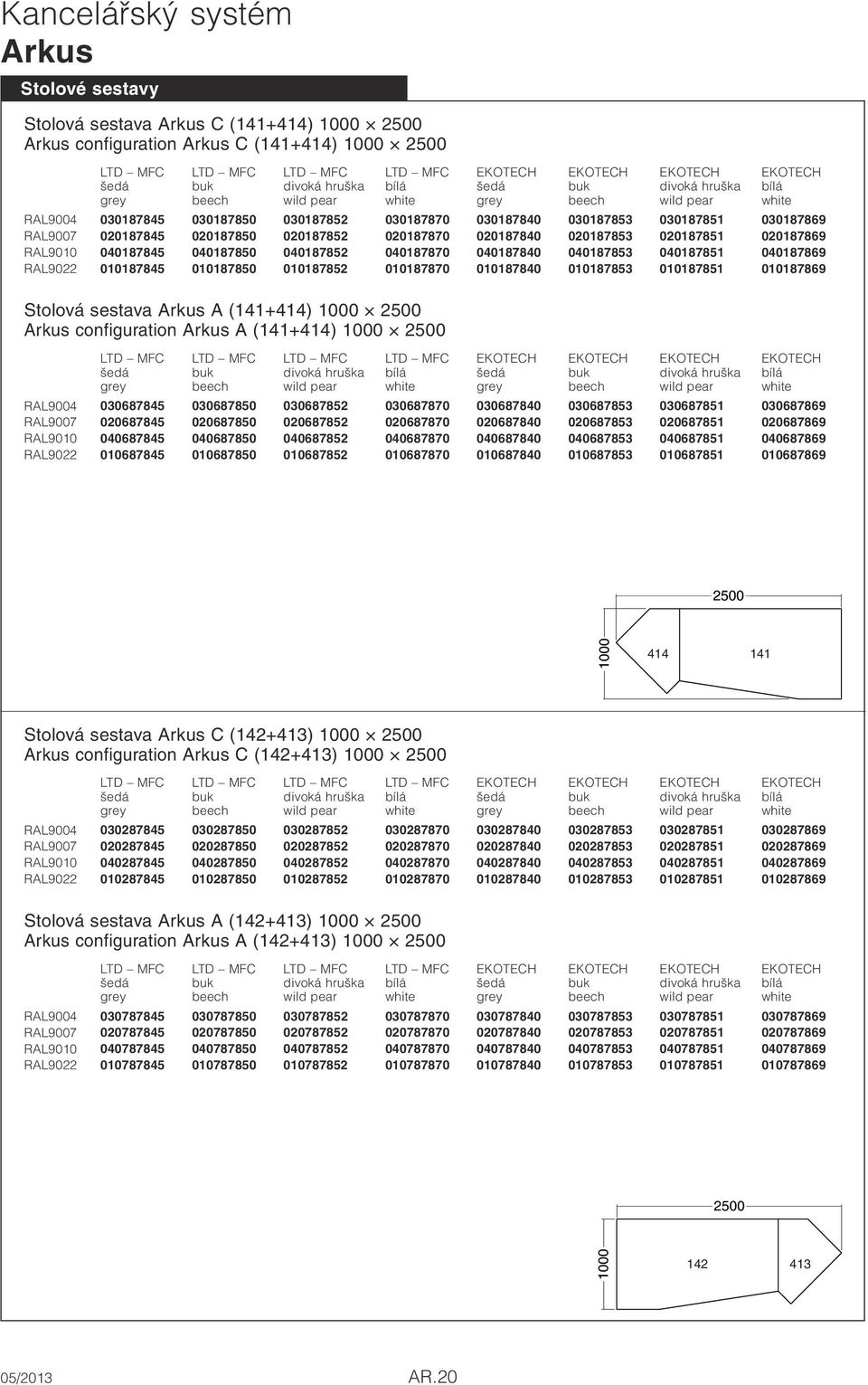 010187870 010187840 010187853 010187851 010187869 Stolová sestava A (141+414) 2500 configuration A (141+414) 2500 RAL4 030687845 030687850 030687852 030687870 030687840 030687853 030687851 030687869