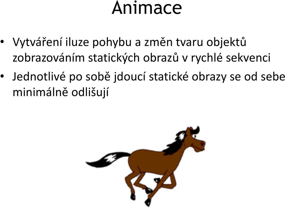 obrazů v rychlé sekvenci Jednotlivé po