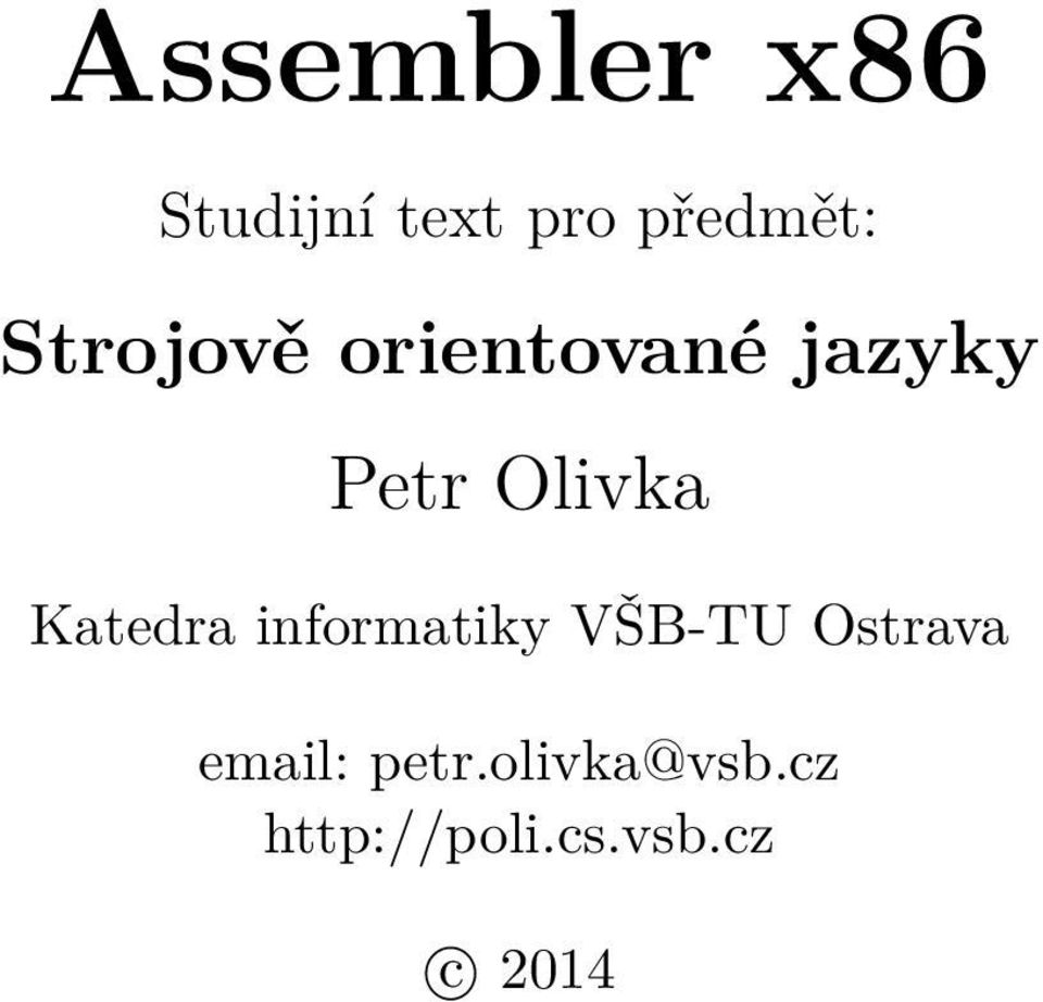 Katedra informatiky VŠB-TU Ostrava email: