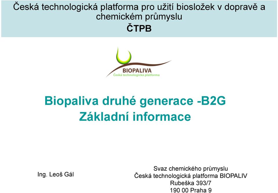 Základní informace Ing.