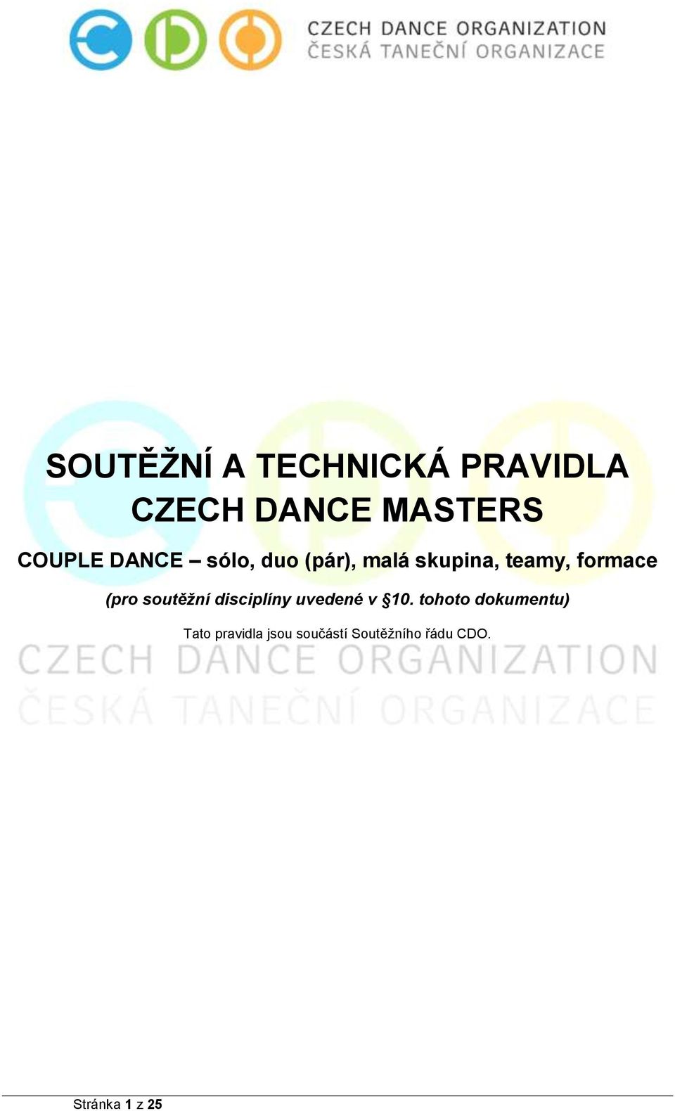 soutěžní disciplíny uvedené v 10.