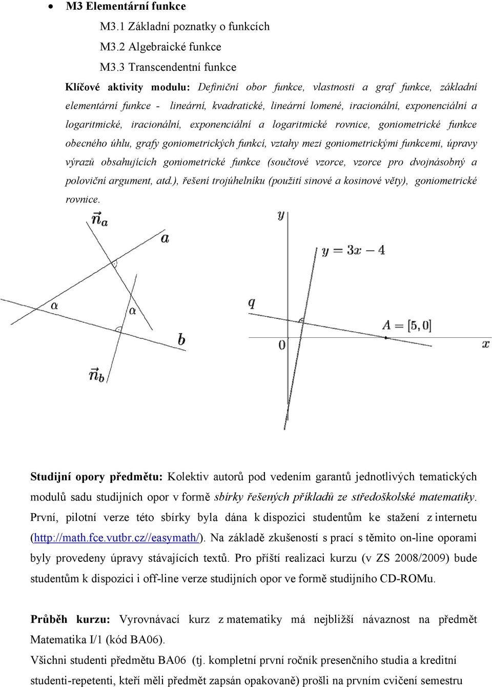 logaritmické, iracionální, exponenciální a logaritmické rovnice, goniometrické funkce obecného úhlu, grafy goniometrických funkcí, vztahy mezi goniometrickými funkcemi, úpravy výrazů obsahujících