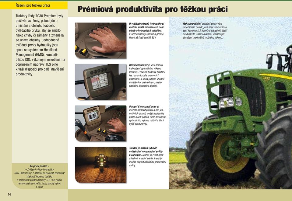 produktivity. Prémiová produktivita pro těžkou práci U vnějších okruhů hydrauliky si můžete zvolit mechanické nebo elektro-hydraulické ovládání.