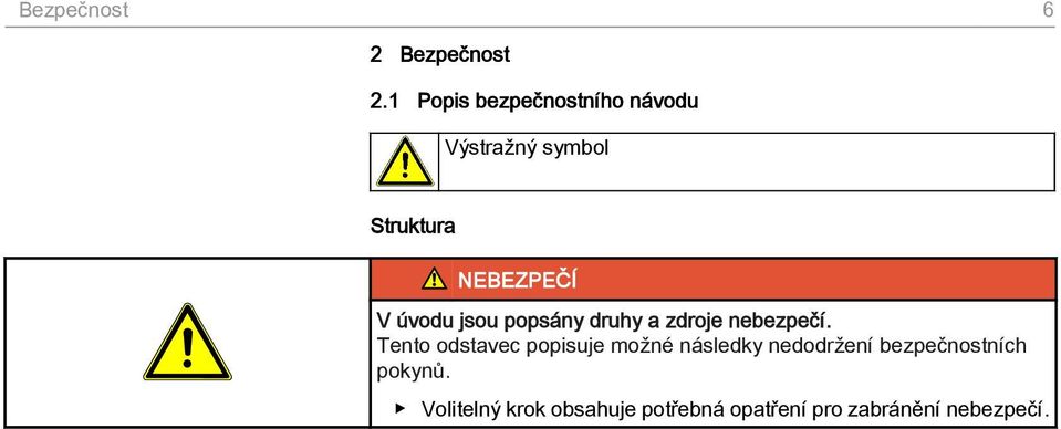 úvodu jsou popsány druhy a zdroje nebezpečí.