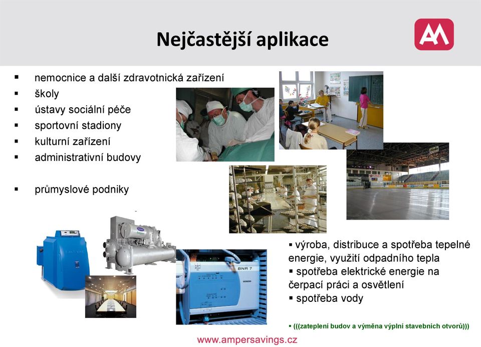 distribuce a spotřeba tepelné energie, využití odpadního tepla spotřeba elektrické energie