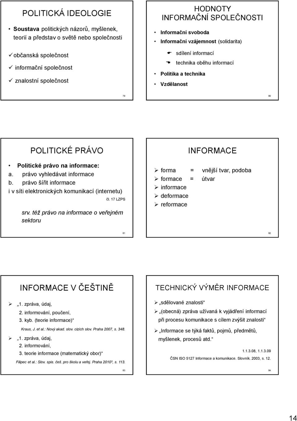 právo vyhledávat informace b. právo šířit informace i v síti elektronických komunikací (internetu) čl. 17 LZPS srv.