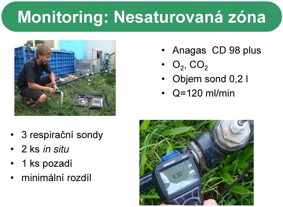 l Q=120 ml/min 3 respirační sondy 2