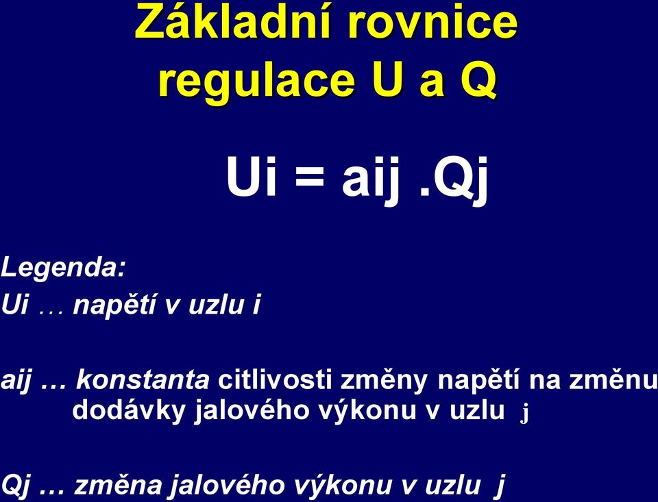 citlivosti změny napětí na změnu dodávky