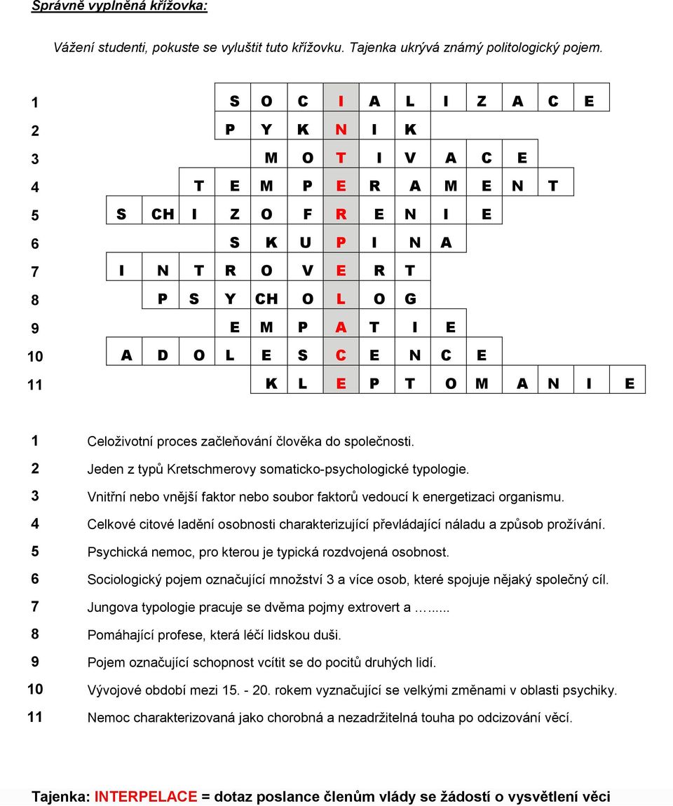 E 11 K L E P T O M A N I E 1 Celoživotní proces začleňování člověka do společnosti. 2 Jeden z typů Kretschmerovy somaticko-psychologické typologie.