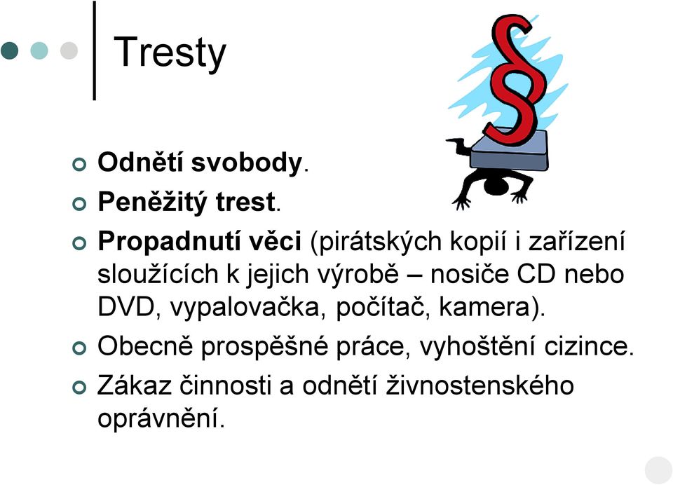 jejich výrobě nosiče CD nebo DVD, vypalovačka, počítač, kamera).