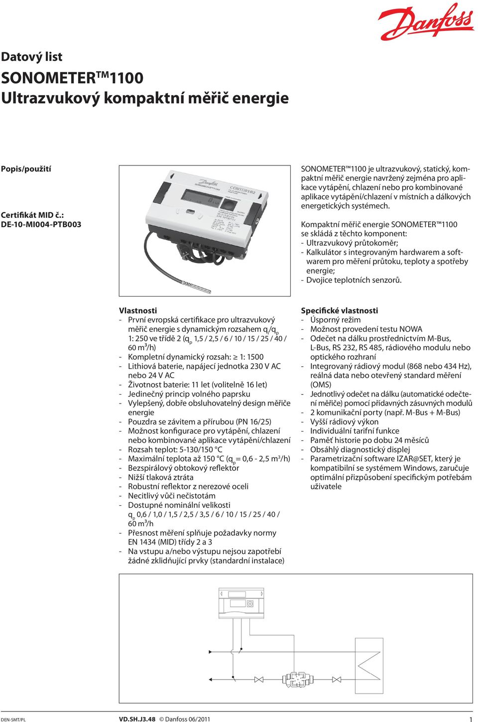 SONOMETER TM 1100 Ultrazvukový kompaktní měřič energie - PDF Stažení zdarma