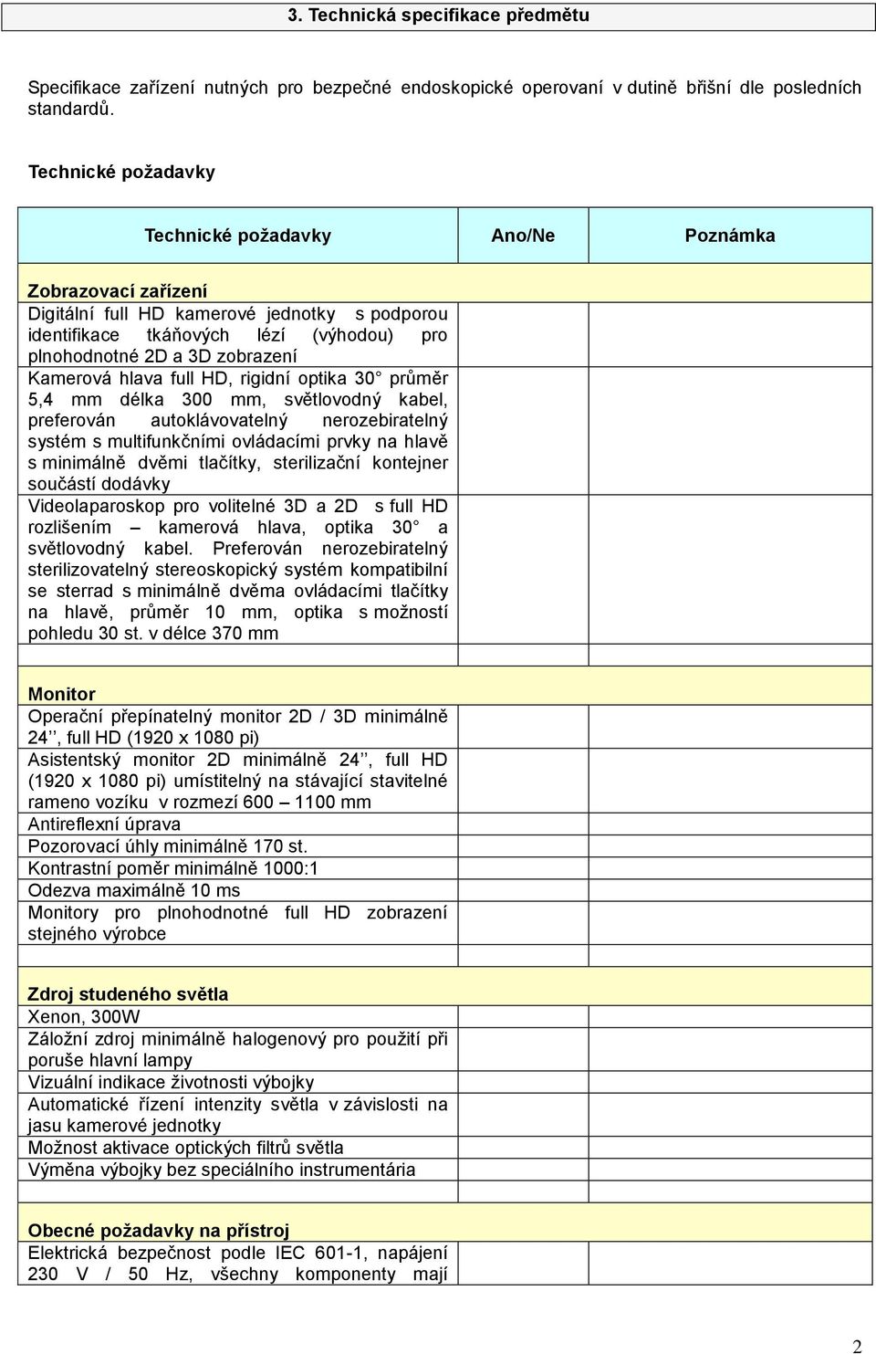 Kamerová hlava full HD, rigidní optika 30 průměr 5,4 mm délka 300 mm, světlovodný kabel, preferován autoklávovatelný nerozebiratelný systém s multifunkčními ovládacími prvky na hlavě s minimálně