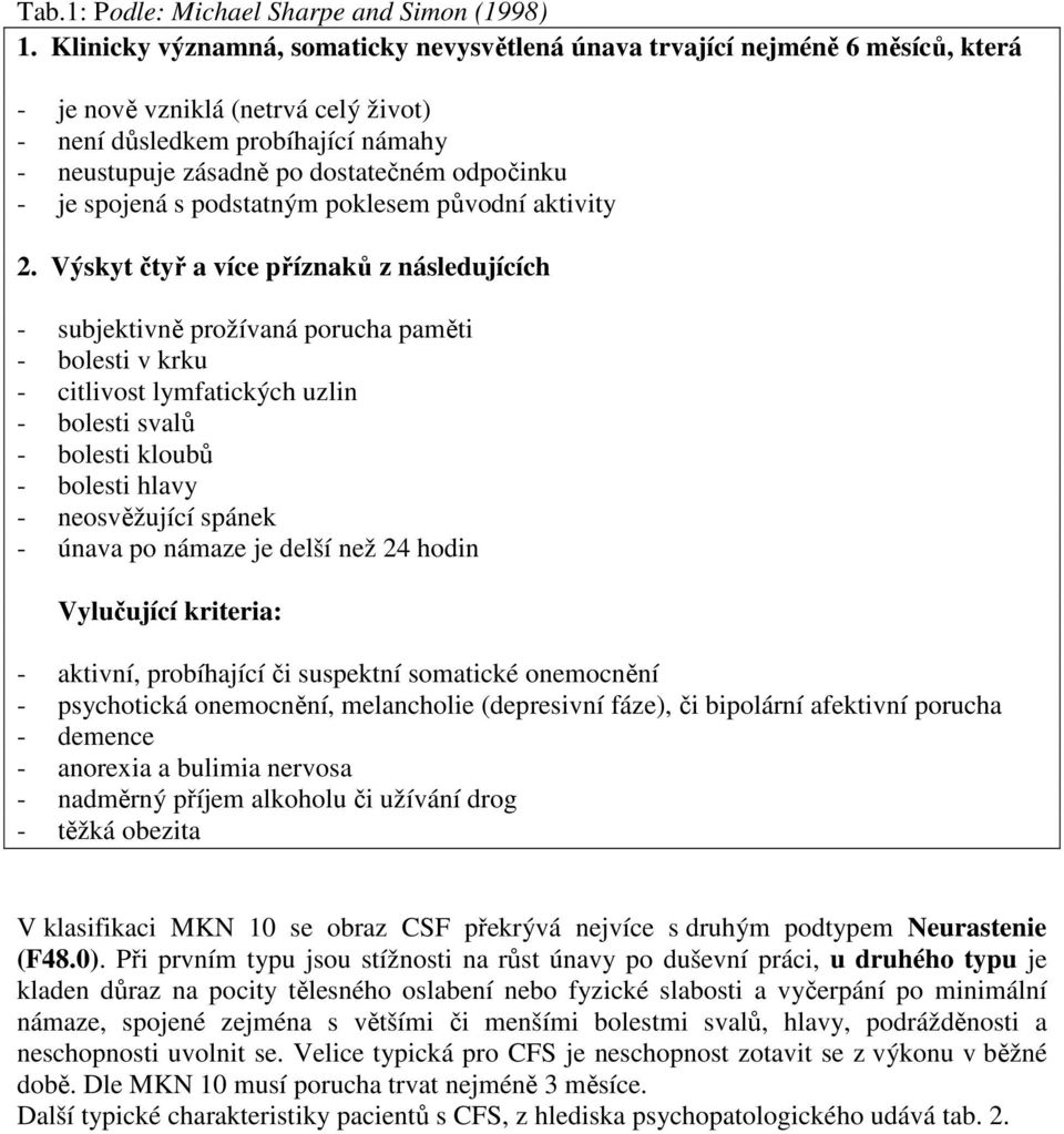 odpočinku - je spojená s podstatným poklesem původní aktivity 2.