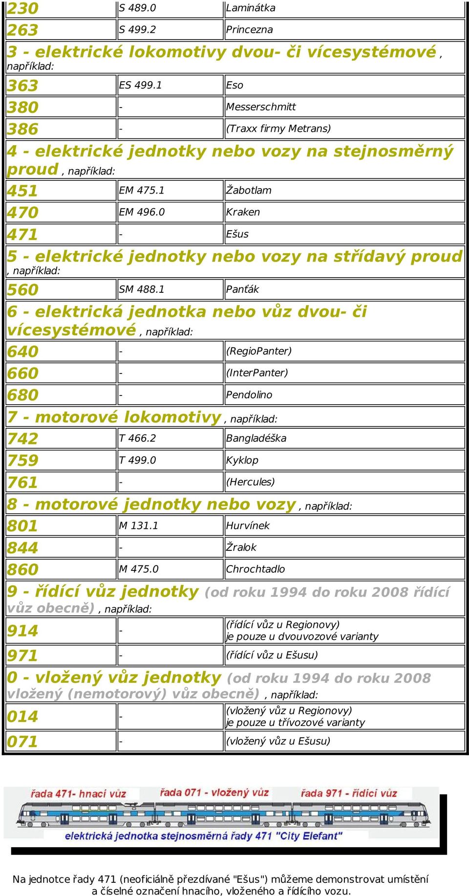 0 Kraken 471 - Ešus 5 - elektrické jednotky nebo vozy na střídavý proud, například: 560 SM 488.